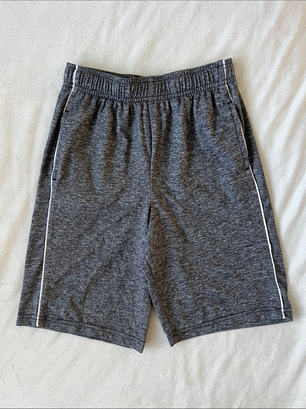 Boys Jumping Beans Charcoal Athletic Shorts with White Piping